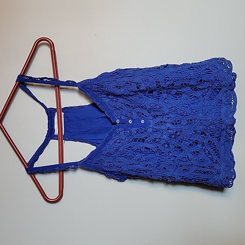 Abercrombie & Fitch Womens Size XS/S Blue Tank Top Lace